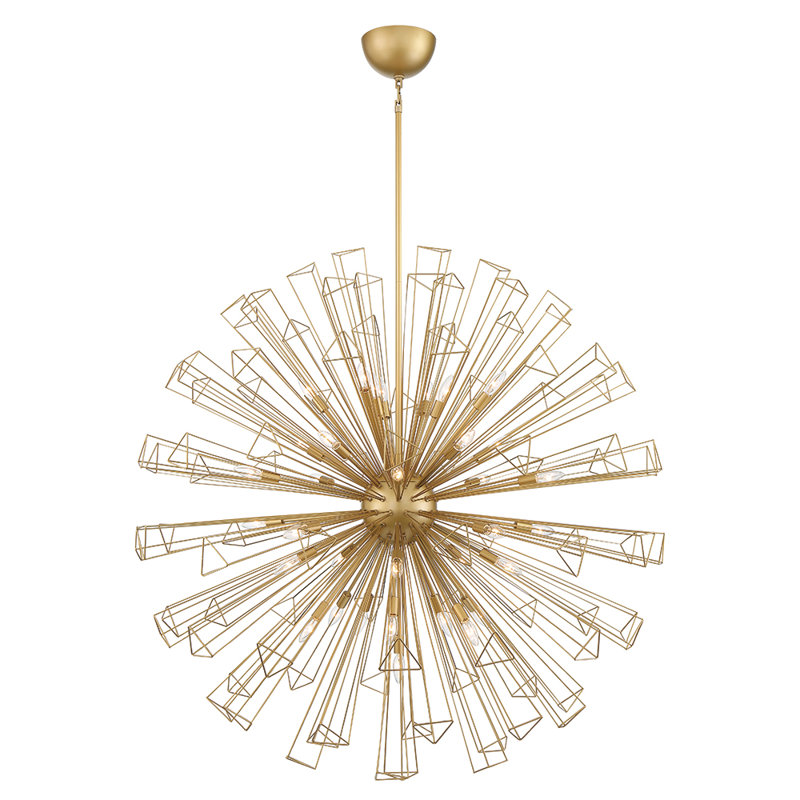 Gehard 18 - Light Sputnik Starburst Dimmable Chandelier, Gold, 53.5" H x 53.5" W x 53.5" D