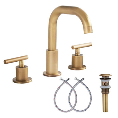 Widespread 2-handle Bathroom Faucet with Drain Assembly