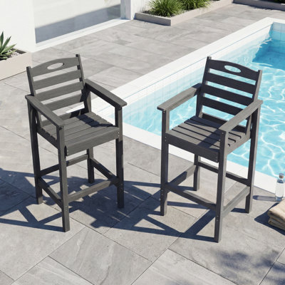 Ensemble de 2 tabourets de bar en PEHD toutes saisons avec chaises Adirondack