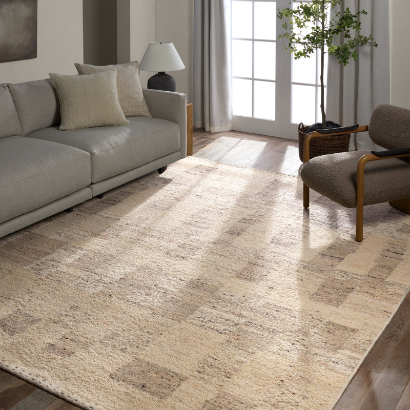 Jaipur Living Llara LEO12 Handmade Stripes Tan Area Rug (9'x12'), Rectangle 5' x 8'
