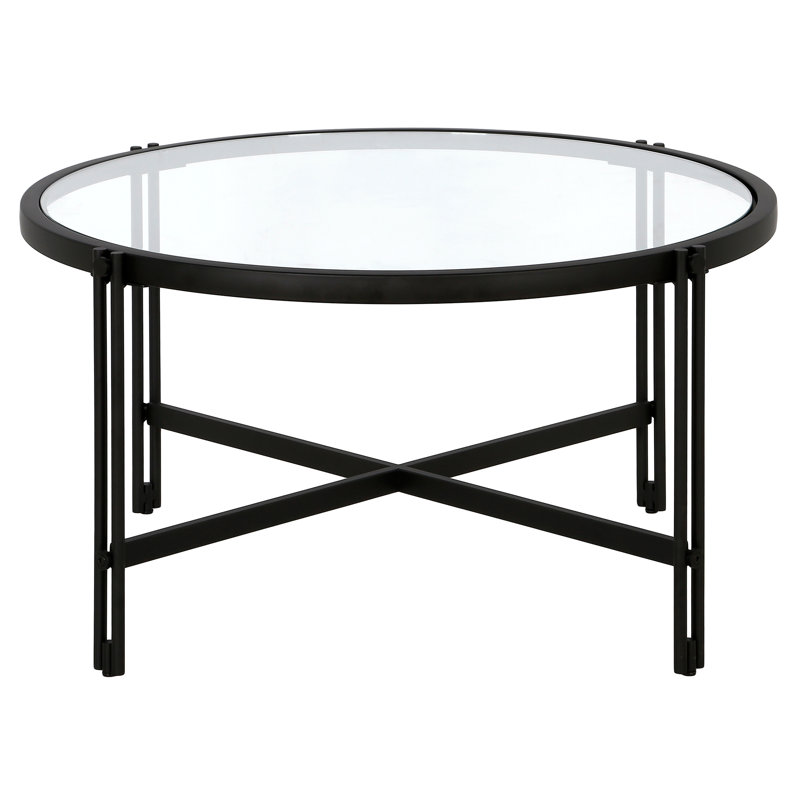 Inez Cross Legs Coffee Table, Blackened Bronze