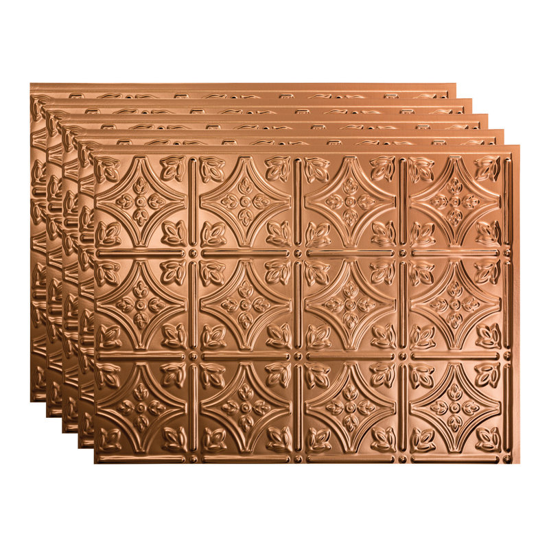 FASÄDE Traditional Style/Pattern 1 Decorative Vinyl Backsplash 15 sq ft Kit, Polished Copper