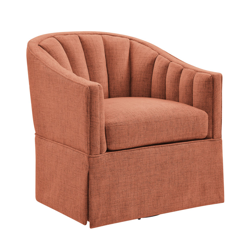 Fauteuil d'appoint pivotant avec jupe Solitude, Corail