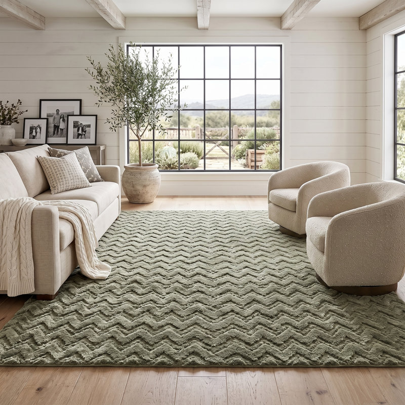 Tapis zigzag 8 pi x 10 pi, Green