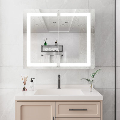 Armoire à pharmacie 36 po x 30 po avec miroir de coiffeuse à DEL