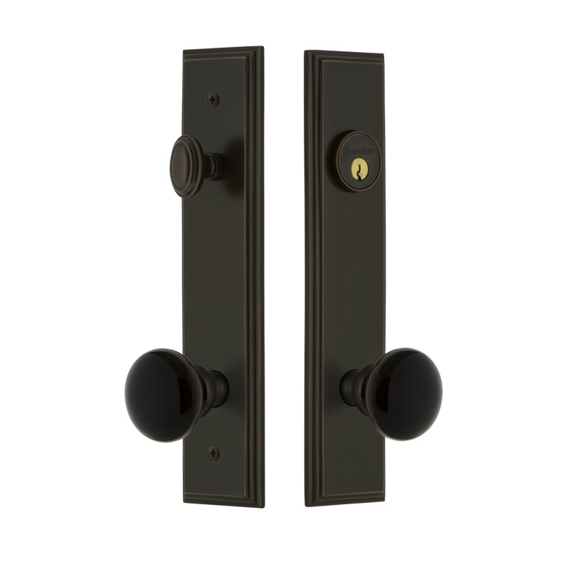 Carré Complete Entry Knob Set with Deadbolt, Timeless Bronze, 2.375"