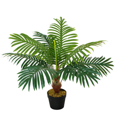23.62'' Faux Palm Tree in Cement Pot
