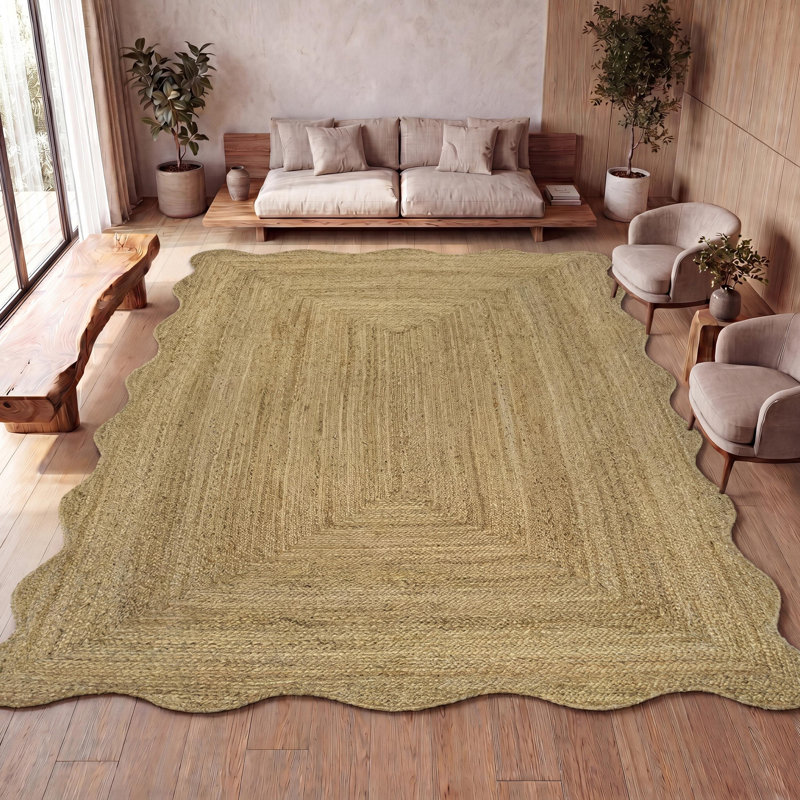 Tapis en jute bord de mer Seaside Cottage, Rectangulaire 4 pi x 6 pi