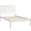 Lit plateforme simple avec tête de lit, support à lattes de bois, sans sommier, lit avec tête de lit blanche, lattes robustes, style-130672209