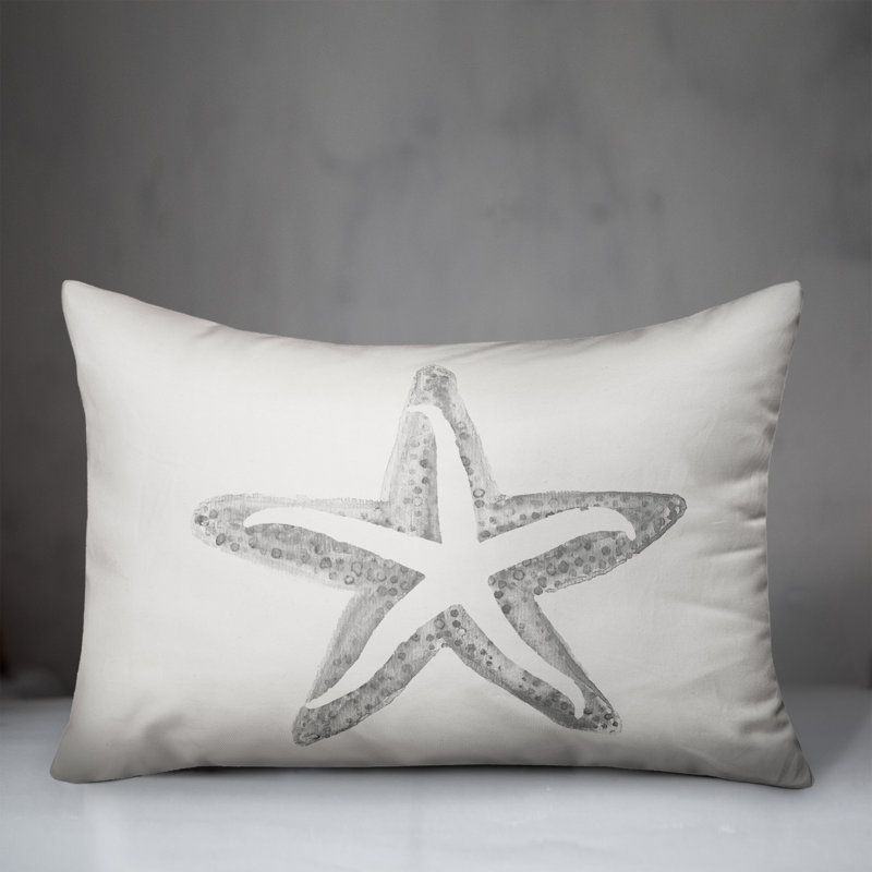  Simple Starfish Rectangular Pillow Cover & Insert, Gray