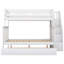 Lit superposé simple au-dessus d'un lit double avec lit gigogne et escalier en blanc - Solution efficace, sécurisée, facile à assembler et à utiliser-1172295550