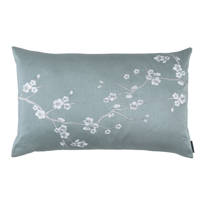 Blossom Embroidered Feather Throw Pillow