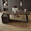 Bureau rectangulaire en bois manufacturé de couleur fumée + acier avec 3 tiroirs-1352397066-1352397071