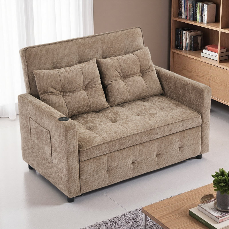Canapé-lit convertible 3 en 1 Sleeper Chair, Chameau