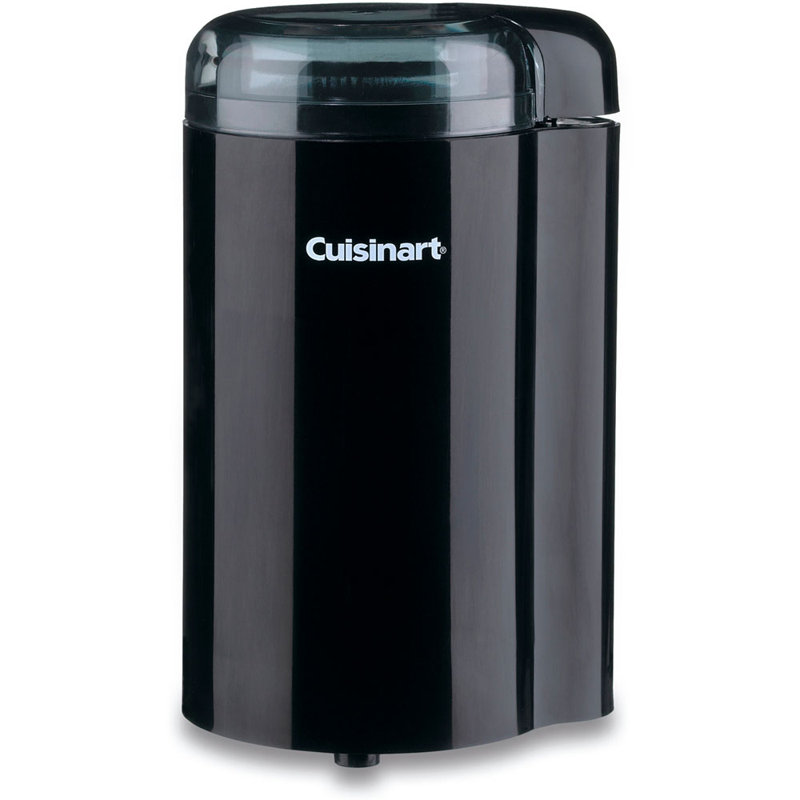 Compact Black Electric Coffee Grinder with Stainless Steel Blade