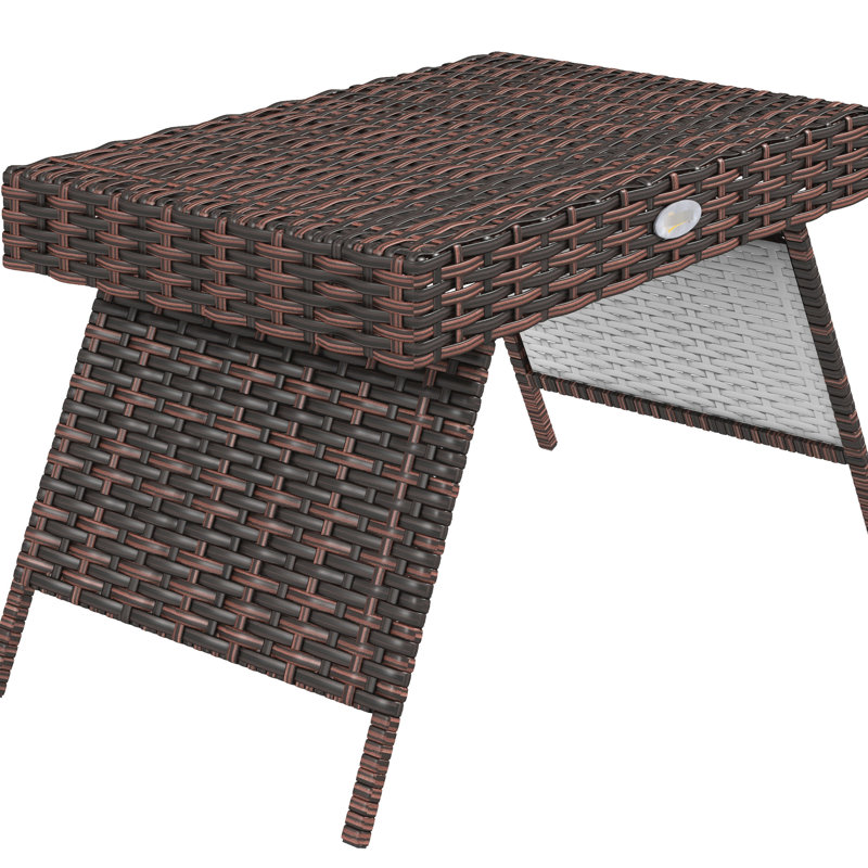 Outdoor End Table With Pe - Functional For Use Folding Function Made