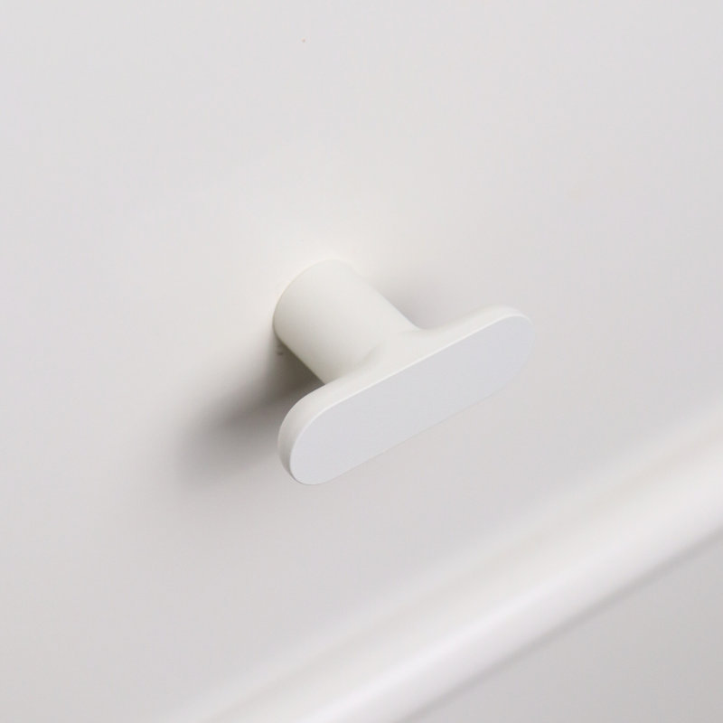 Snow White Aluminum T-Bar Cabinet Drawer Knob