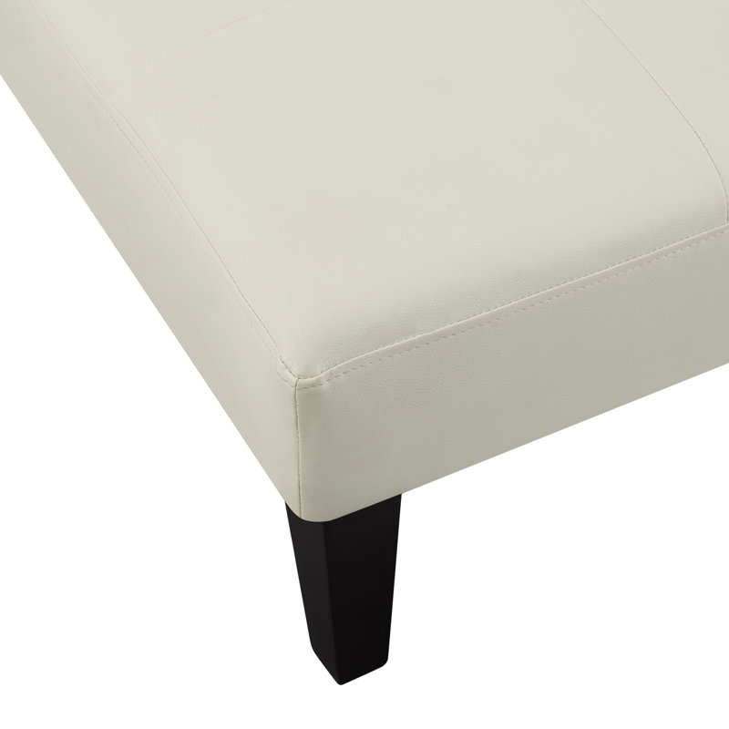 Mercia 66.1'' Wide Faux Leather Tufted Back Convertible Sofa Button Tufted Futon, Sleeper Bed, Cream Faux Leather