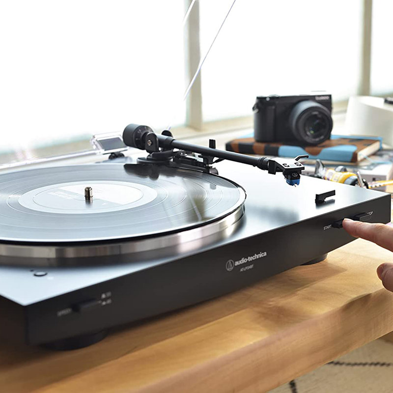 Black Aluminum Belt Drive Fully Automatic Turntable