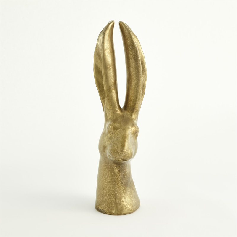 Lapin - or mat réactif, Or mat, H 19,5 po x l 7,5 po x P 5,75 po