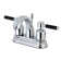 Kingston Brass Kaiser Two-Handle 3-Hole Deck Mount 4" Centerset Bathroom Faucet with Plastic Pop-Up