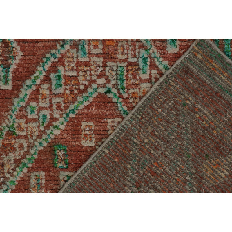 Moroccan Handmade Kilim Silk and Wool Geometric Area Rug, Runner 3' x 8'