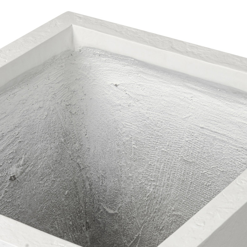Koto Planter, 28" H x 28" W x 28" D, Textured White Concrete
