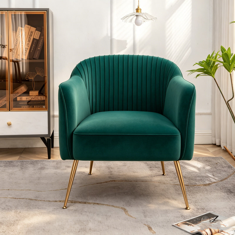 Fauteuil de chambre Modern Velvet, Vert