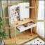 Petit bureau de coiffeuse avec miroir coulissant, lumières DEL réglables et rangement de grande capacité pour le maquillage et les accessoires
