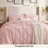 Bedsure Twin Pintuck Bed-in-a-Bag- Light Pink Pinch Pleat Comforter with Sheets, Pillowcases & Shams-114250860-103425114