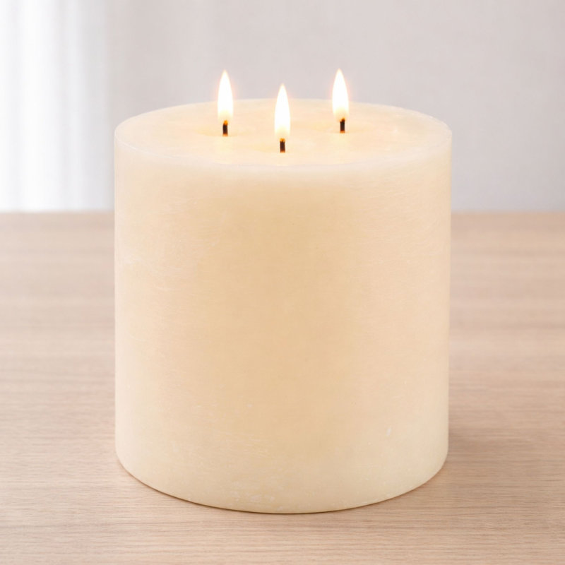 Bougie triple mèche FIA (ensemble de 2), Crème