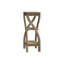 Table d'appoint carrée taupe foncé à 3 pieds torsadés - Design moderne, 2 étagères de rangement, élément de décoration intérieur central, support pour 3 plantes, style contemporain, à placer