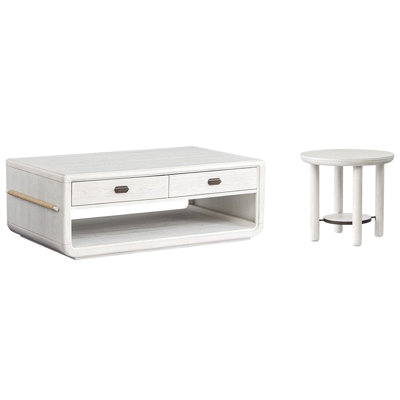 Regulski Rectangular Cocktail Table With Round End Table