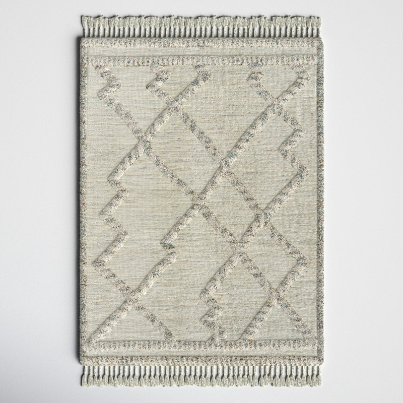 Leanna Hand Knotted Wool Moroccan Indoor Rug, Rectangle 2' x 3'