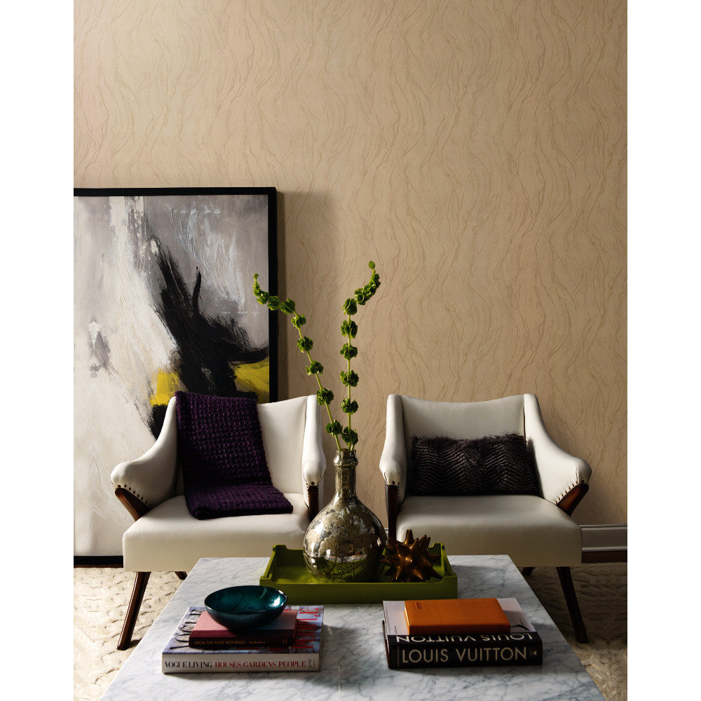 Modern Abstract Wallpaper, Beige