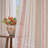 Semi Sheer Linen Blend Boho Herringbone Printed Back Tab Rod Pocket Curtain Pair-505678645-505678644