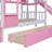 Hatina Kids Castle Style Storage Bunk Bed with Slide and Stairs-987003168-987003182