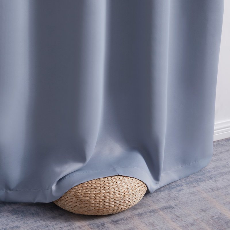 Gerlach Polyester Blackout Thermal Grommet Curtain Pair, 52" W x 96" L, Dusty Blue