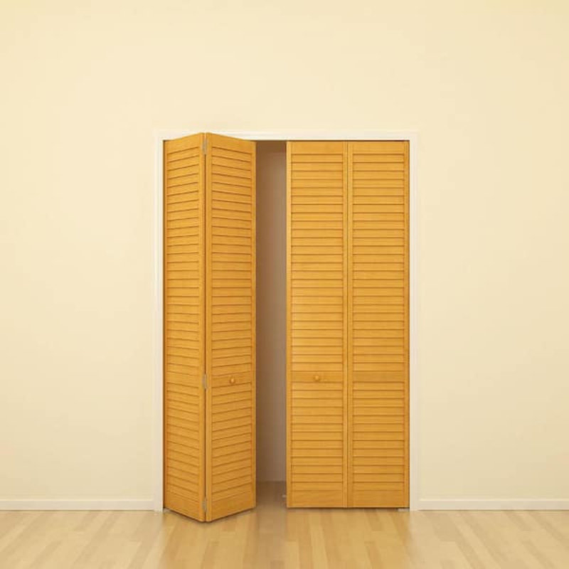 36 po X 96 po Porte pliante à deux battants Louver, 36 po x 96 po, Chêne doré