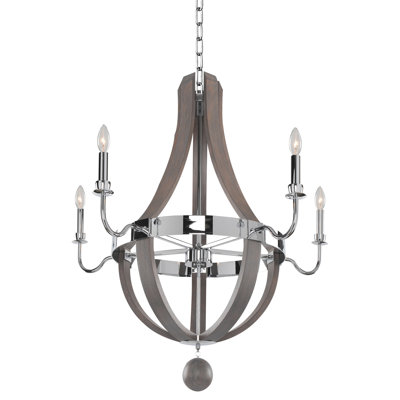 Lustre en chrome poli Sharlow 5 LT Kalco