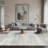 8X10 Machine Washable Area Rug Non-Slip Low Pile Abstract Light Grey Beige Soft Carpet For Living Room Bedroom