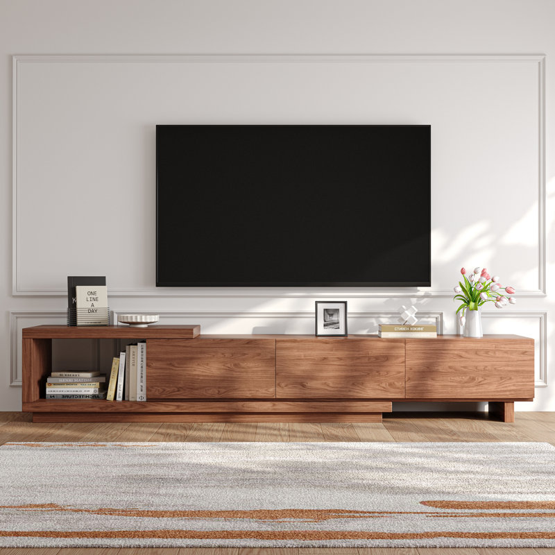 Modern Extendable TV Stand Media Console With Storage Drawers