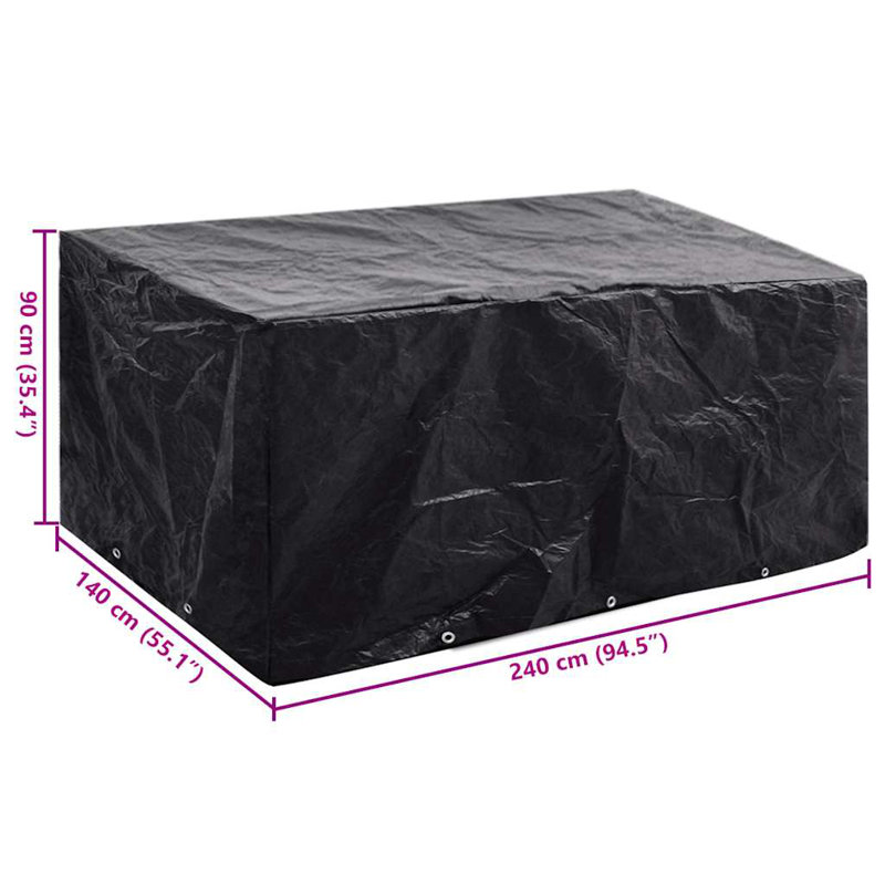 Outdoor Patio Dining Set Cover, 90cm H x 140cm W x 240cm D