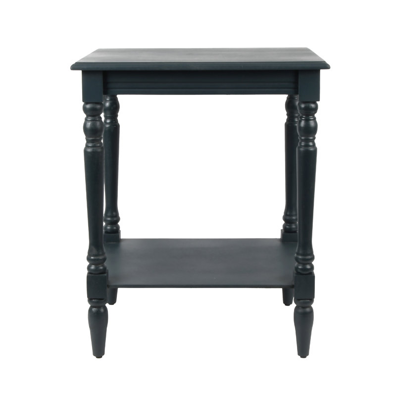 Decor Therapy Simplify Accent Storage Shelf End Table, Traditional Style, Navy 24" X 19.5" X 15.75"