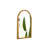 20'' Avri Mirror, Golden Beaded Arch-Shaped PU Decorative Mirror In Retro Style