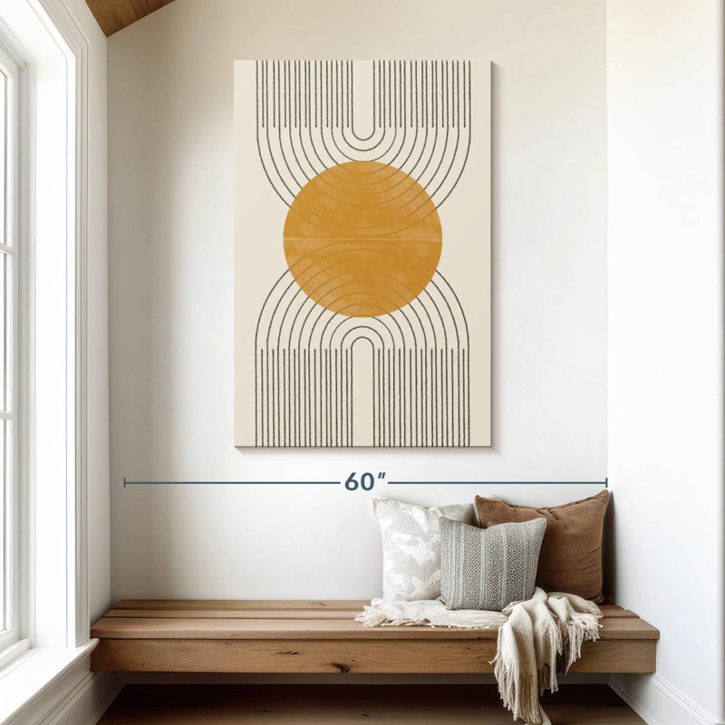 Avery Minimal Line Arch Gold Sun, H 48 po x l 32 po