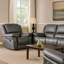 Fauteuil inclinable manuel Larus, accoudoirs coussinés, similicuir gris foncé-117559242