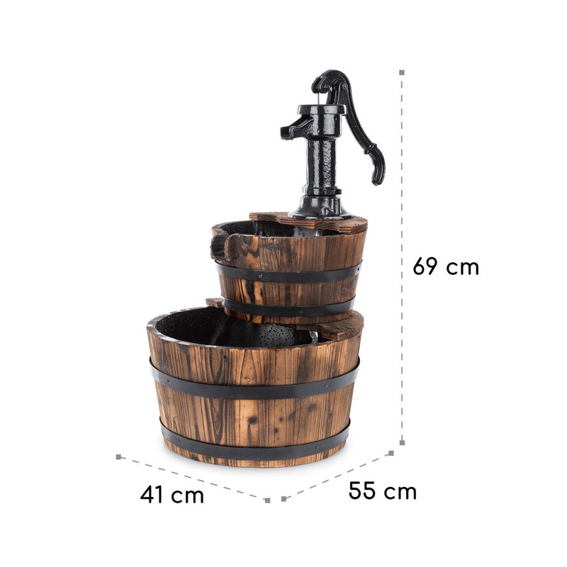 Blumfeldt Outdoor Wood Urn Fountain