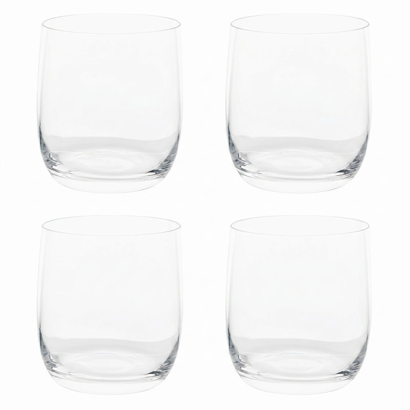 Ensemble de 4 verres à salade à l'ancienne, 13 oz de base lourde texturée pour cocktails, whisky et eau