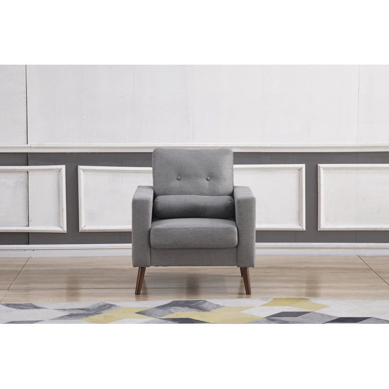 Espana Upholstered Armchair, Light Gray Polyester